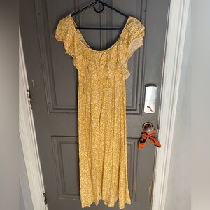 Yellow Floral Women's Dress